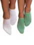 Enkelsokken dames katoen Abby 2-pack - groen - wit