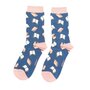 Bamboe sokken dames boeken - navy