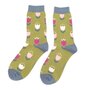 Bamboe sokken dames tulpen - moss
