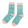 Bamboe sokken mama - mum - teal