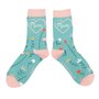 Bamboe sokken mama - mum - teal