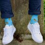 Swole Panda - bamboe sokken giraffen - blauw