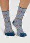 Thought - dames sokken katoen katten en fietsen - lake blue