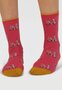 Thought - dames sokken katoen katten en fietsen - radish pink