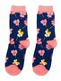 Bamboe sokken dames cadeaudoos - viooltjes bloemen