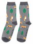Bamboe sokken heren vossen en bomen - grijs