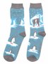 Bamboe sokken heren pinguïns op ijsschots - denim