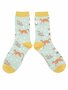 Bamboe sokken dames katten - duck egg