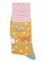 Bamboe sokken dames katten - mustard