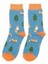 Bamboe sokken dames vossen en bomen - denim