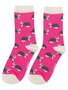 Bamboe sokken dames dassen - hot pink
