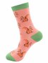 Bamboe sokken dames eekhoorns - salmon