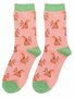 Bamboe sokken dames eekhoorns - salmon