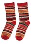Alpaca sokken met motief hut - rood