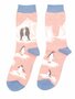  Bamboe sokken dames pinguïns op ijsschots - dusky pink