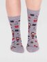 Kerstsokken dames notenkraker - grey marle