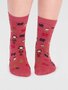 Kerstsokken dames notenkraker - brick red