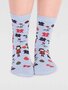 Kerstsokken dames notenkraker - foam blue