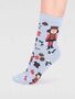 Kerstsokken dames notenkraker - foam blue