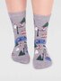 Dames sokken winters tafereeltje gloria - grey marle