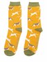 Bamboe sokken heren katten wandering cats - yellow