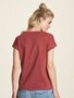 Tranquillo losvallend T-shirt tropische print - mineraal rood