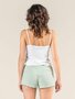 Pyjama short dames katoen Rosaria - ambrosia / wit