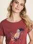 Tranquillo losvallend T-shirt tropische print - mineraal rood