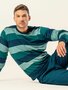 Living crafts heren pyjama set katoen Bob - atlantic sea  - mt XXL