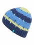 Warme wollen muts dames met patroon - indigo