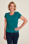 Tranquillo dames T-shirt Tencel - bermuda blue mt S