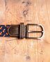 Swole Panda gevlochten riem - navy - orange
