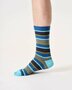 Heren sokken bio-katoen rugby stripe - deep blue