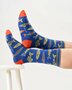 Bamboe sokken heren vissen – deep blue