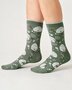 Bamboe dames sokken met bijen - eucalyptus green