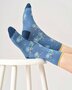Bamboe dames sokken met fietsen – denim blauw