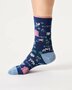 Bamboe sokken dames boerderij – midnight blue