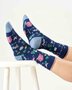 Bamboe sokken dames boerderij – midnight blue