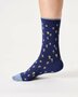 Bamboe sokken dames floral - midnight blue