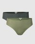 Dames slips 100% katoen Rylie 2-pack - fog green kaki