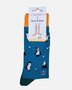 Doris & Dude bamboe damessokken pinguïns teal blauw