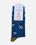 Doris & Dude bamboe damessokken koeien teal blauw