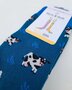 Doris & Dude bamboe damessokken koeien teal blauw