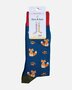Doris & Dude bamboe damessokken vossen teal blauw
