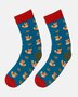 Doris & Dude bamboe damessokken vossen teal blauw