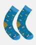 Doris & Dude bamboe damessokken koeien teal blauw