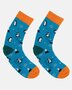 Doris & Dude bamboe damessokken pinguïns teal blauw