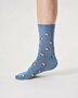 Thought bamboe herensokken roodborstjes – mid blue