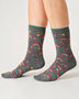 Thought bamboe damessokken giftbox egels - grey marl