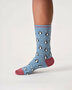 Thought bamboe damessokken pinguïns - stone blue